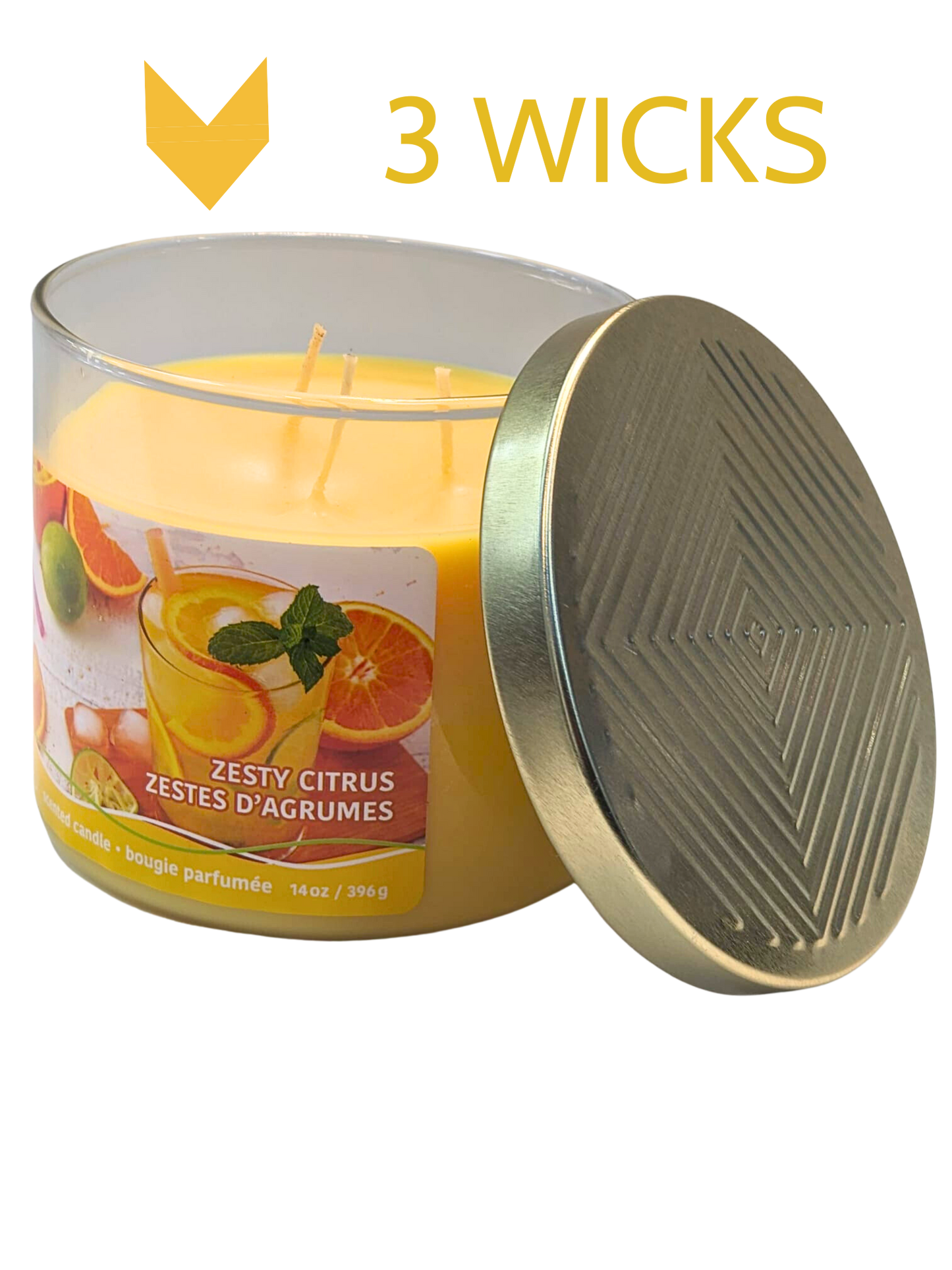 14 Oz Zesty Citrus 3-wick Scented Candle - Nile Palace Treasures 14-oz-zesty-citrus-3-wick-scented-candle, aroma therapy, home fragrance, Scented candles