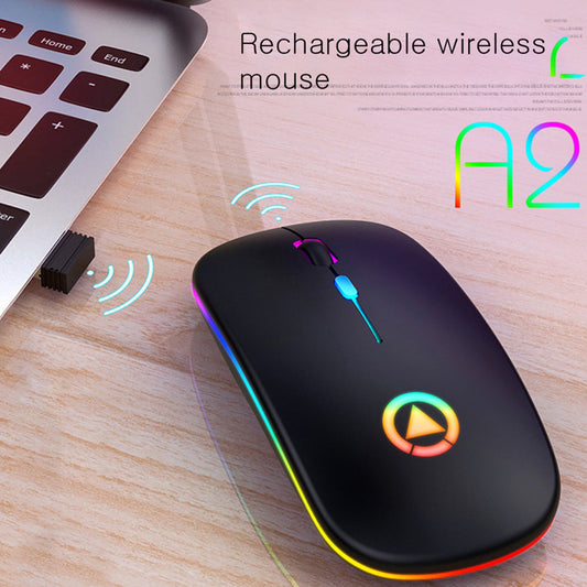 New Ultra-Thin Mini A2 Wireless Mouse - Nile Palace Treasures new-ultra-thin-mini-a2-wireless-mouse-silent-mute-rechargeable-led-colorful-lights-computer-mouse, 