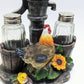 Farm Rooster Guarding Water Pump Salt and Pepper Shaker - Nile Palace Treasures farm-rooster-guaring-water-pumpsalt-and-pepper-shaker, salt and pepper shaker