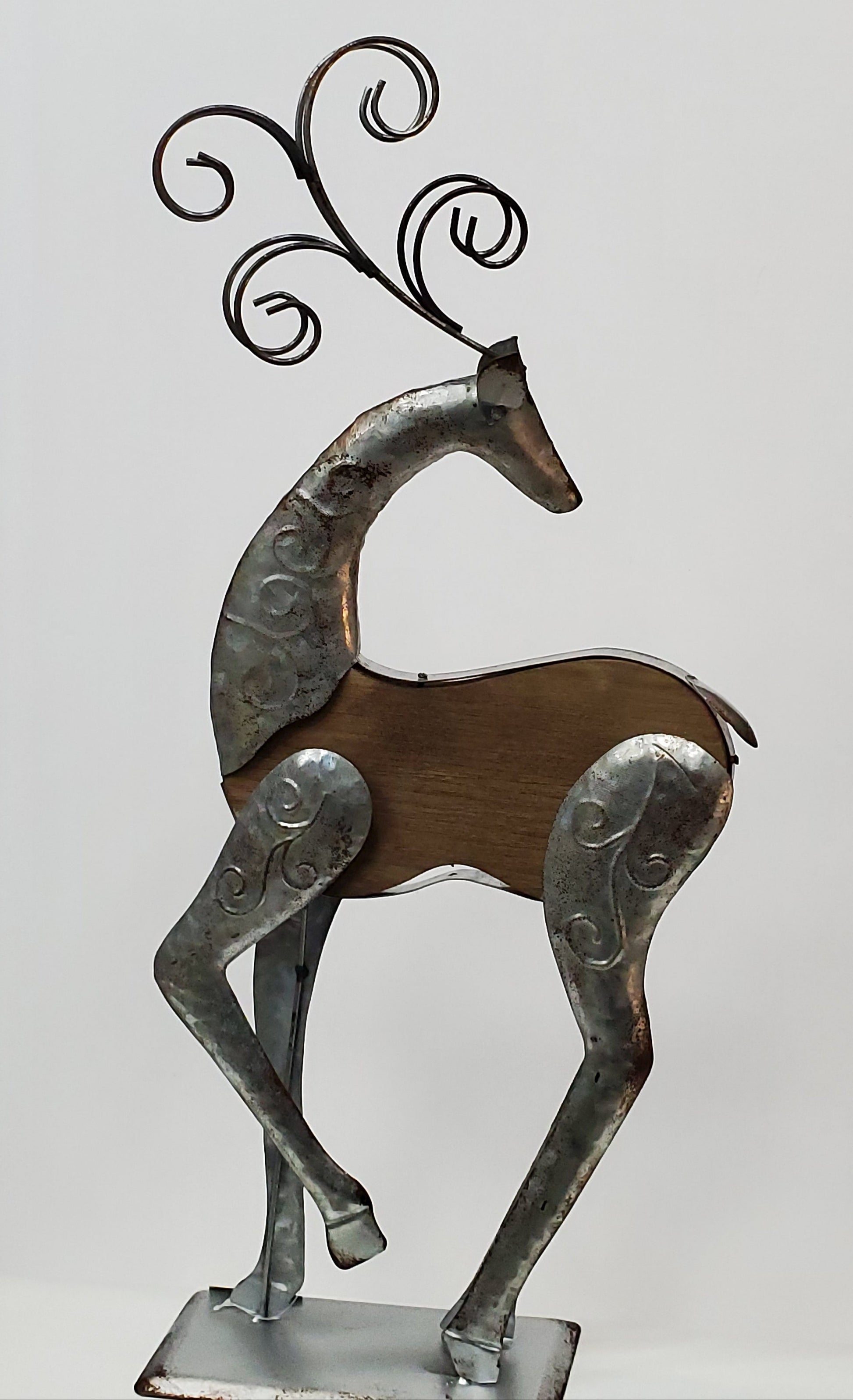 Wood and Metal Reindeer Stand - Nile Palace Treasures wood-and-metal-reindeer-stand, 