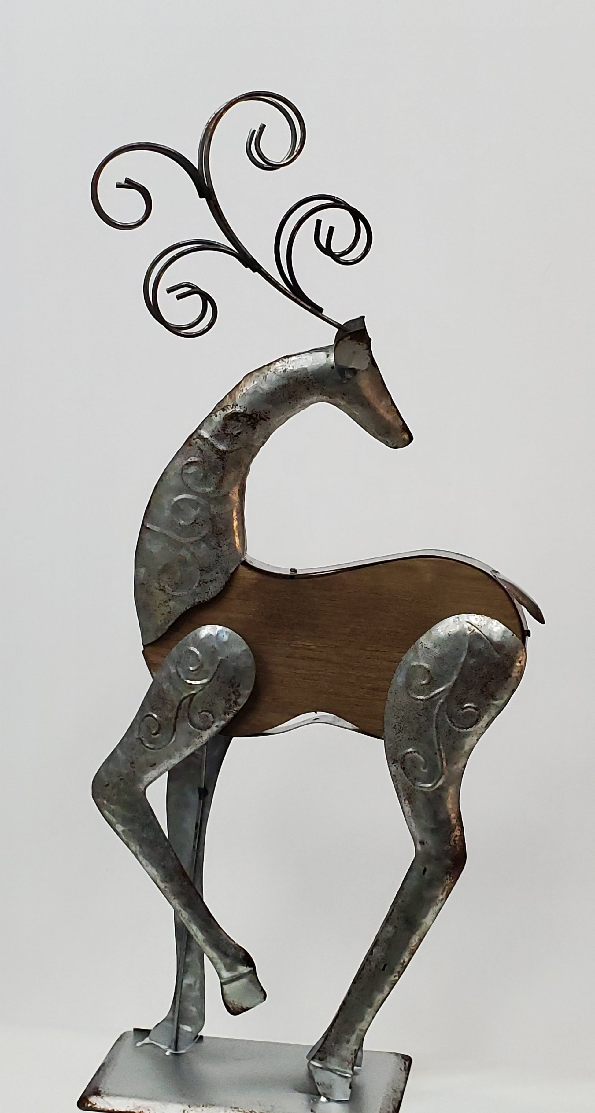 Wood and Metal Reindeer Stand - Nile Palace Treasures wood-and-metal-reindeer-stand, 