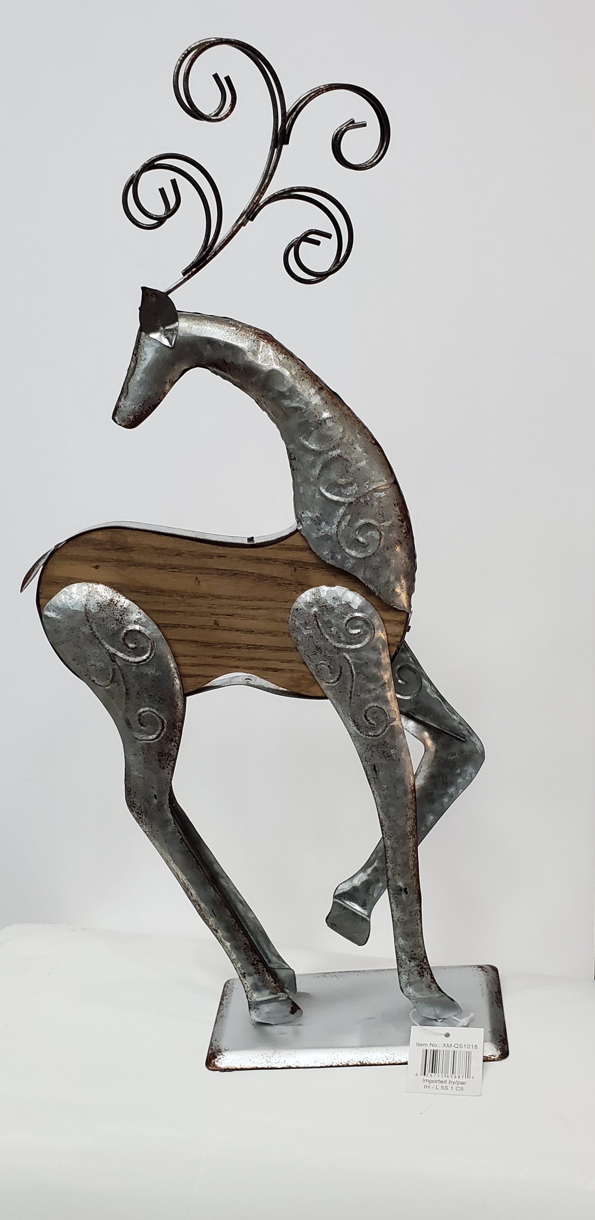 Wood and Metal Reindeer Stand - Nile Palace Treasures wood-and-metal-reindeer-stand, 