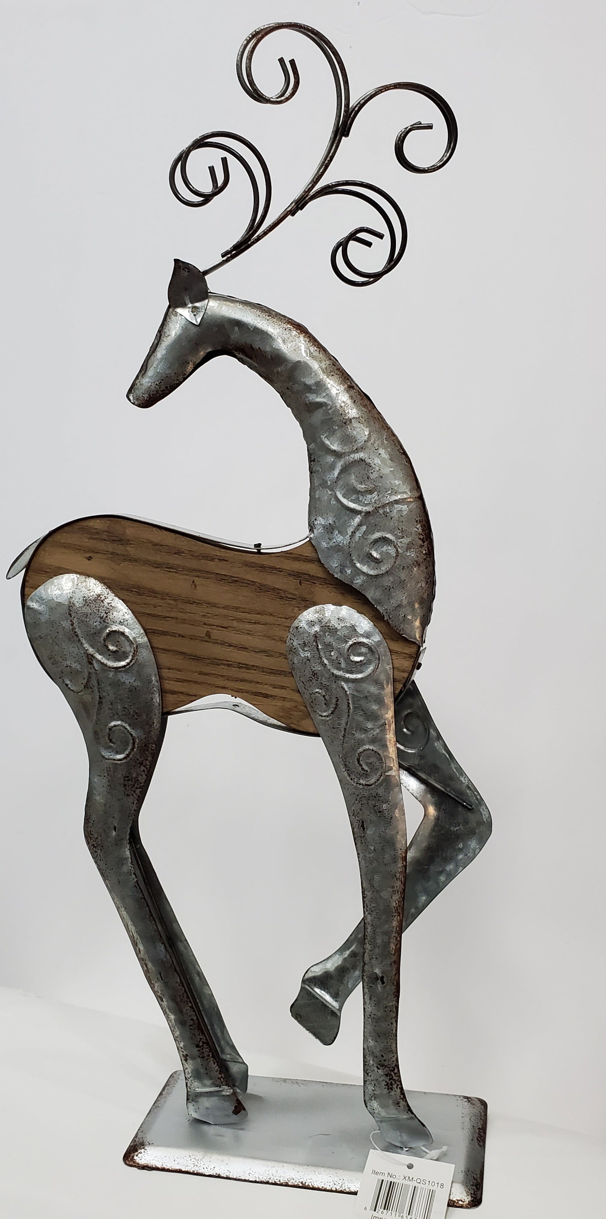 Wood and Metal Reindeer Stand - Nile Palace Treasures wood-and-metal-reindeer-stand, 