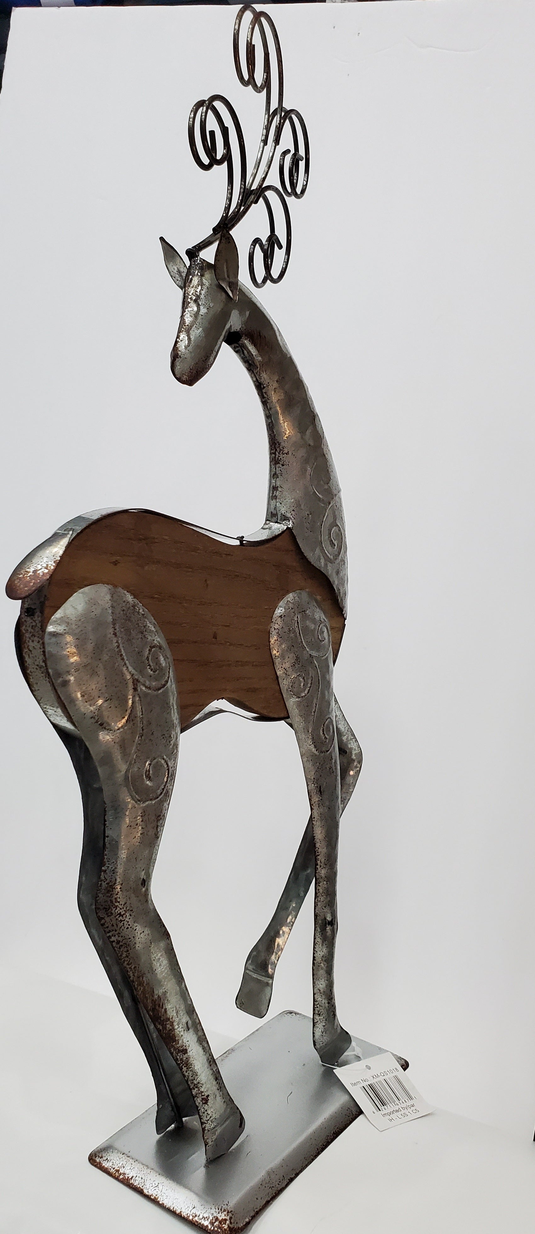 Wood and Metal Reindeer Stand - Nile Palace Treasures wood-and-metal-reindeer-stand, 