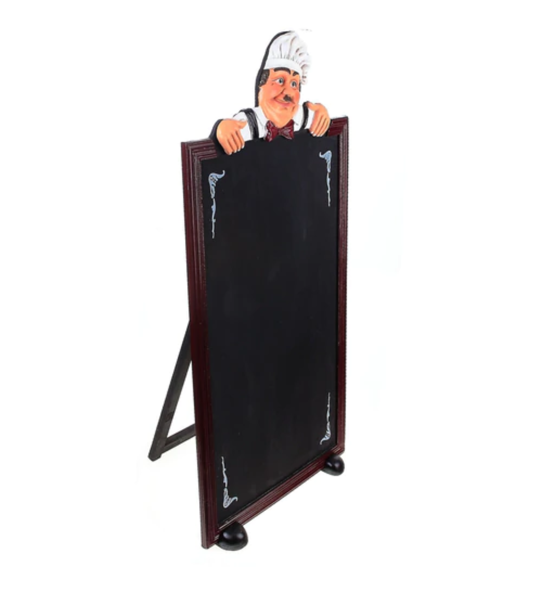 Smiling Polyresin Chef With Blackboard Floor Stand - Nile Palace Treasures smiling-polyresin-chef-with-blackboard-floor-stand, 